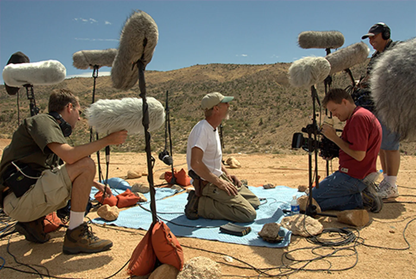 Microphone array setup for Sony Computer Entertainment SOCOM weapon field recording Ross Hendler sound designer