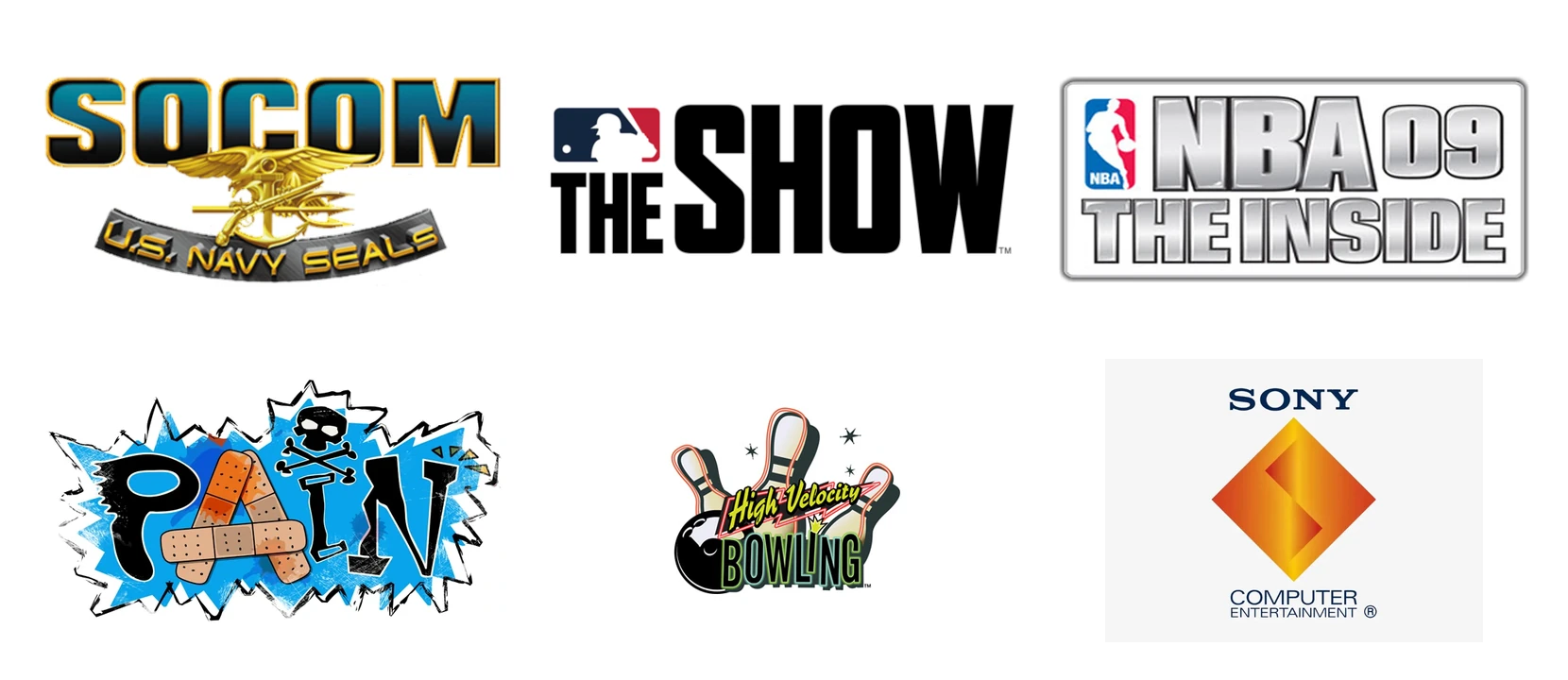 Sound design credits for Sony PlayStation games SOCOM, MLB The Show, NBA 09, PAIN, and High Velocity Bowling by Ross Hendler